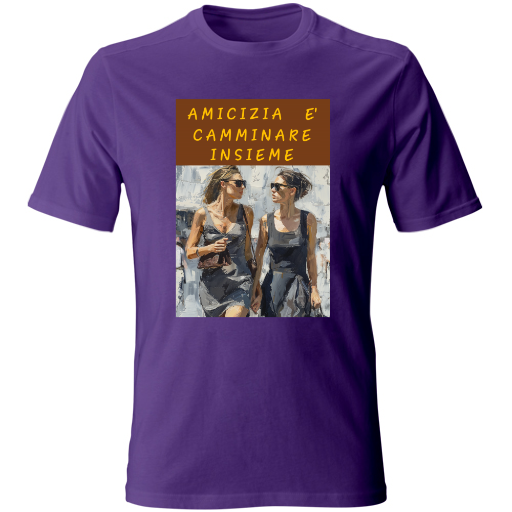 Camiseta Unissex em Algodão - Amizade é Andar Juntos