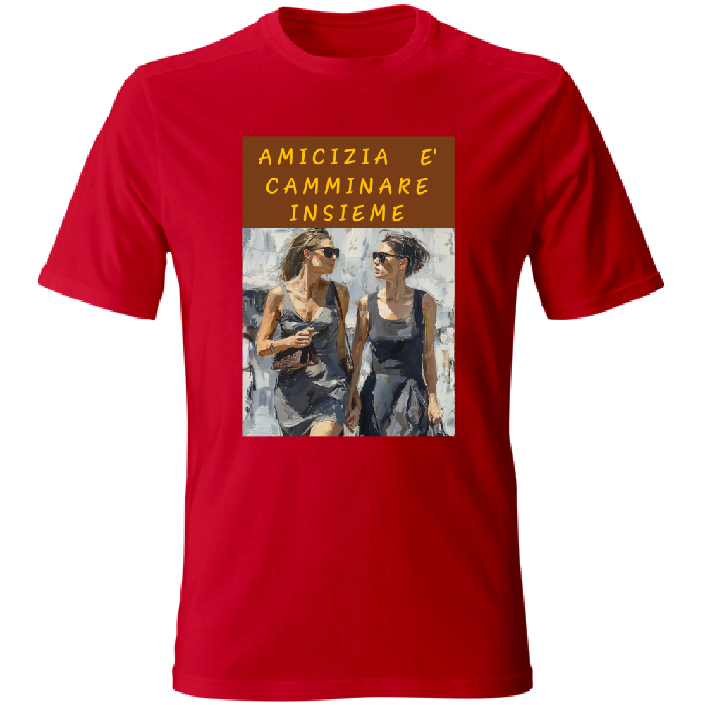 Camiseta Unissex em Algodão - Amizade é Andar Juntos