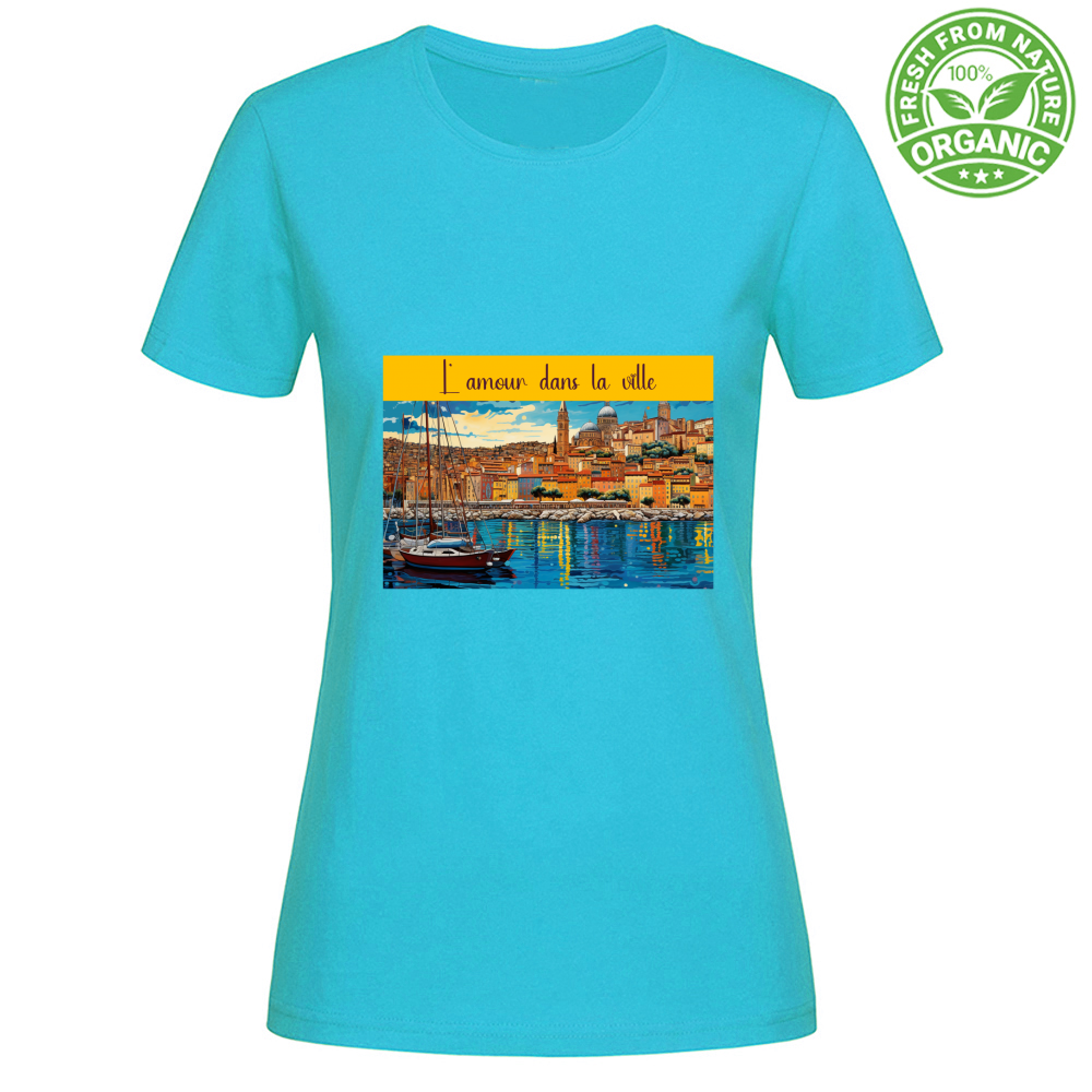 Tricou Femei Organic - Tricou Feminin din Bumbac Organic - L'Amour -