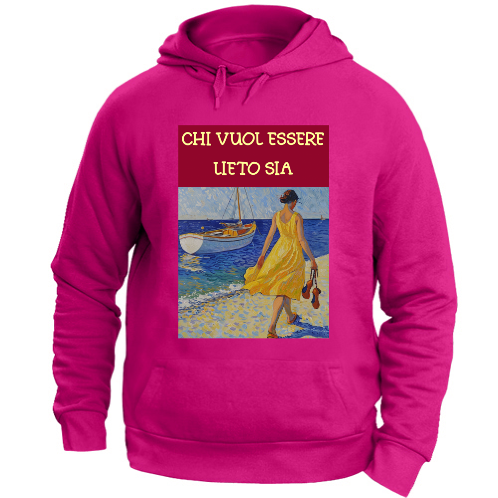 Kapüşonlu Unisex Sweatshirt - Kim Neşeli Olmak İsterse Olsun - (R.C. Ga