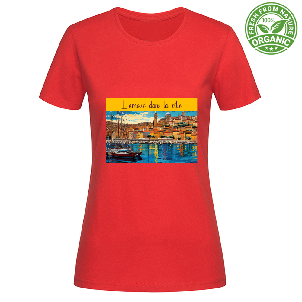 Tricou Femei Organic - Tricou Feminin din Bumbac Organic - L'Amour -