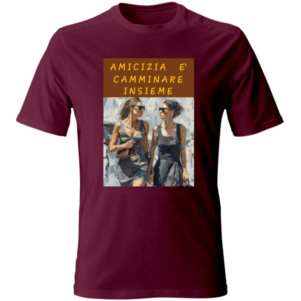 Camiseta Unissex em Algodão - Amizade é Andar Juntos