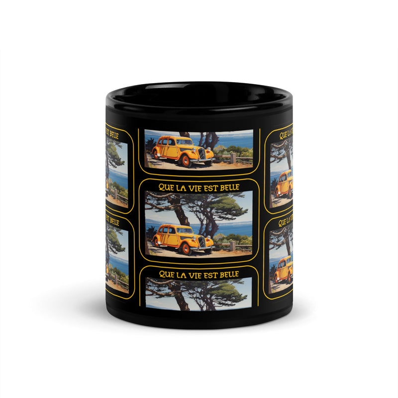 Tazza nera artistica – La vita e’ bella
