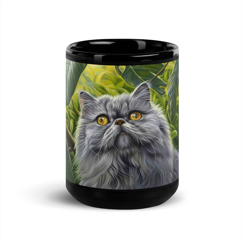 Tazza nera artistica – Corinne – Gatta pelosa
