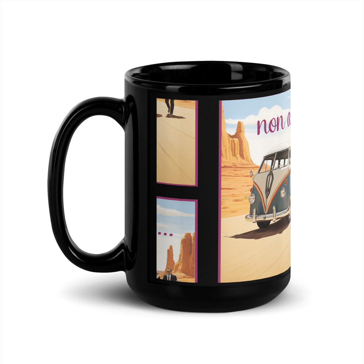 Mug noir brillant conçu par l'artiste Raul Carrasco Garcia