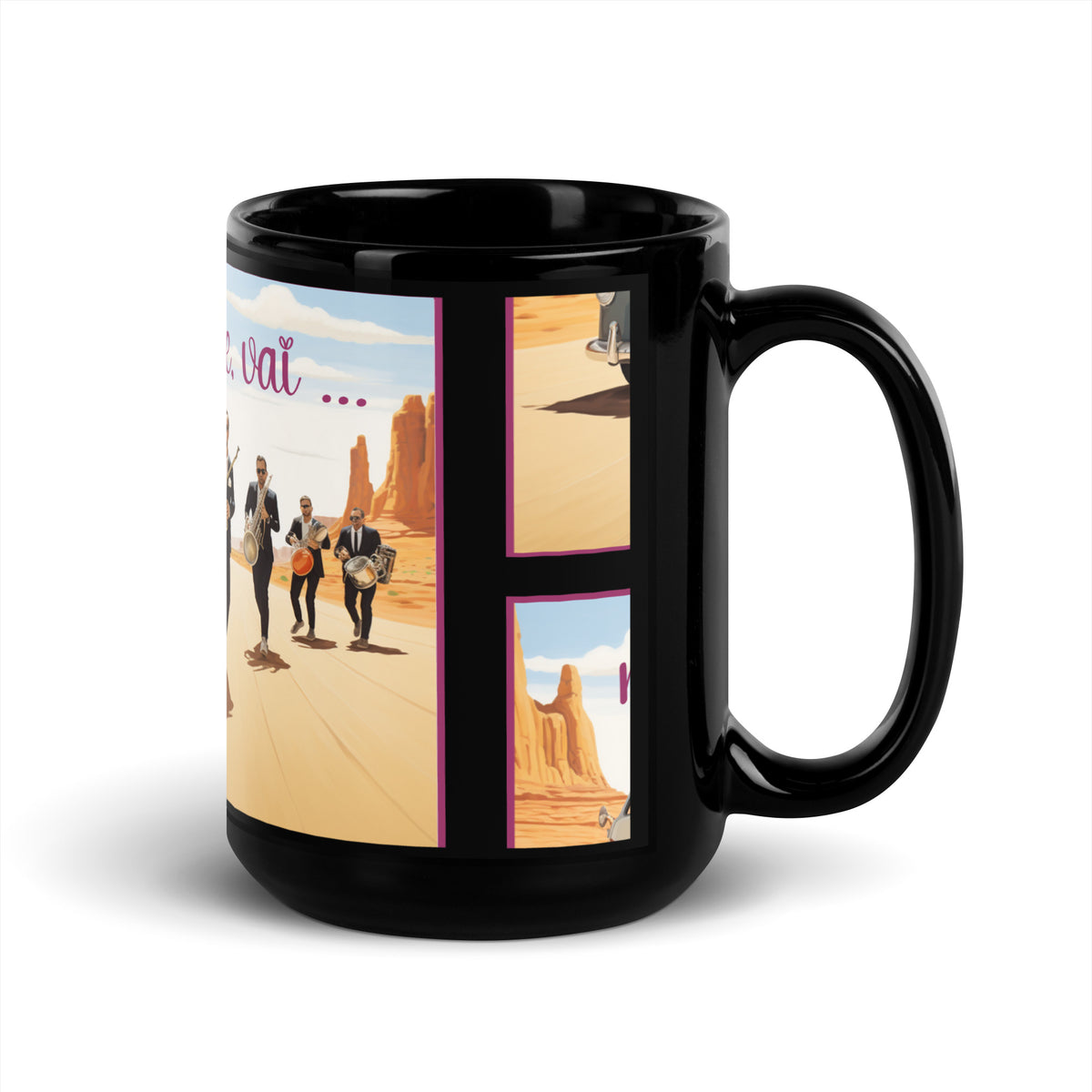 Mug noir brillant conçu par l'artiste Raul Carrasco Garcia