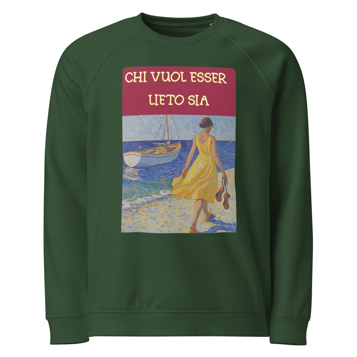 Felpa raglan in tessuto organico unisex
