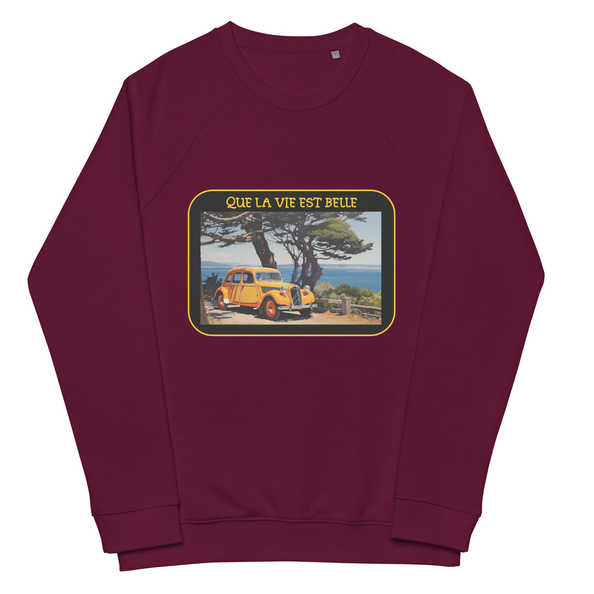 Sweat-shirt raglan bio unisexe conçu par l'artiste Raul Carrasco Garcia