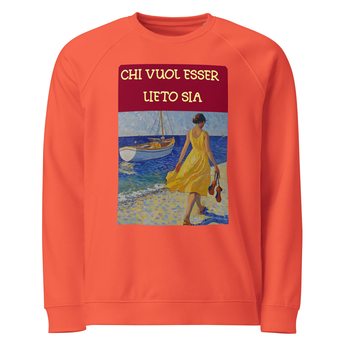 Felpa raglan in tessuto organico unisex