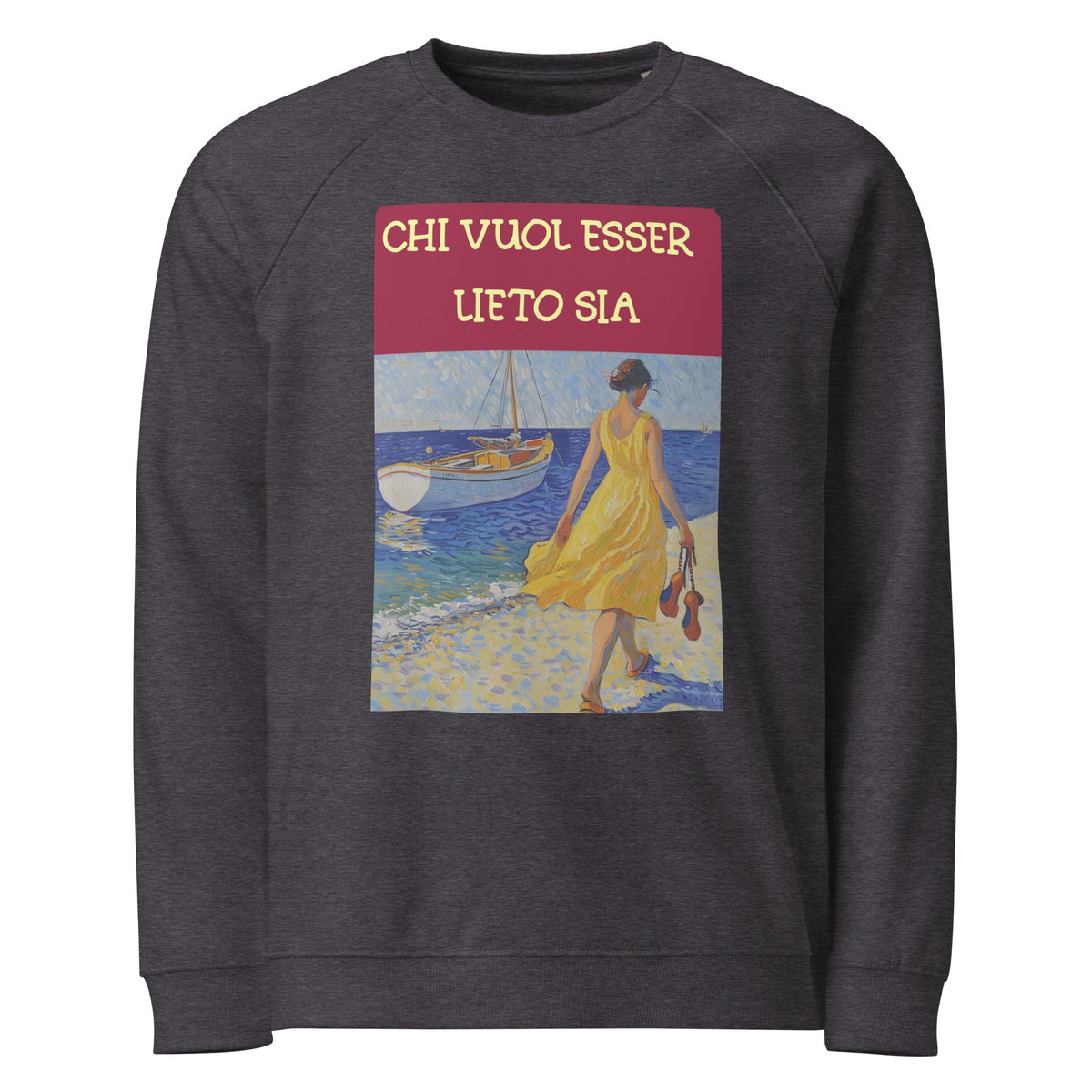 Felpa raglan in tessuto organico unisex