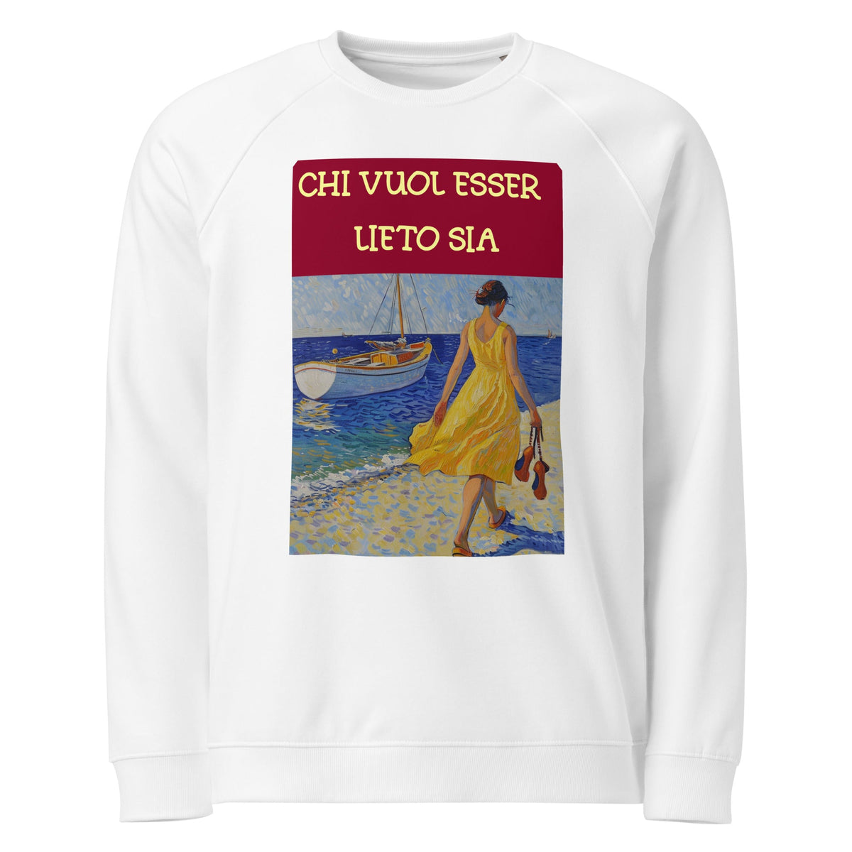 Felpa raglan in tessuto organico unisex
