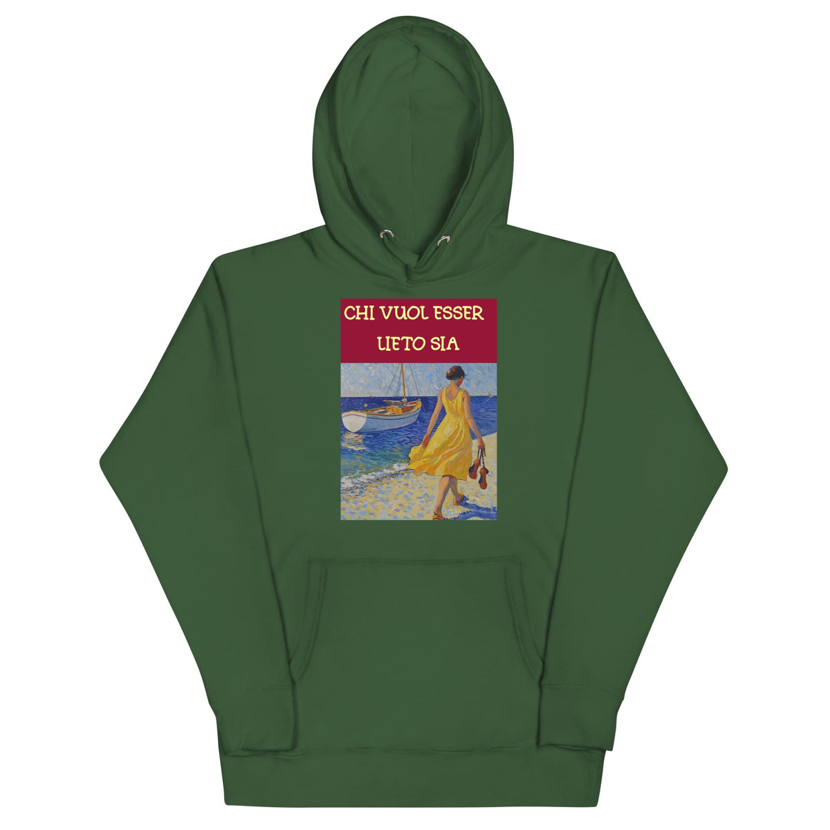 Felpa artistica con cappuccio - Chi vuol esser lieto sia