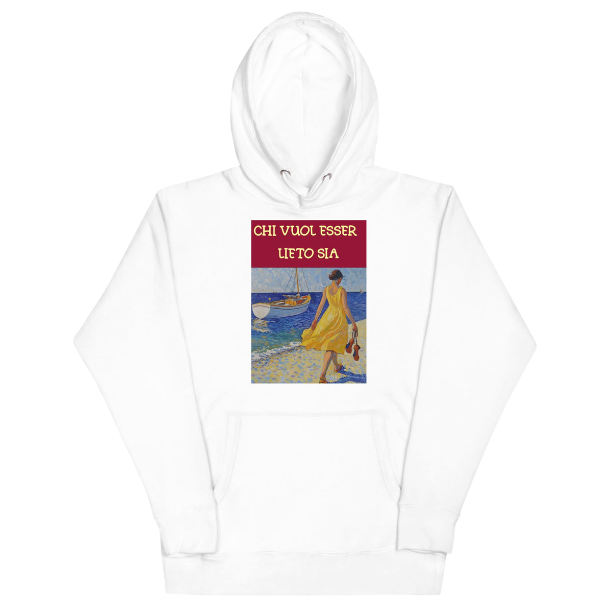 Felpa artistica con cappuccio - Chi vuol esser lieto sia
